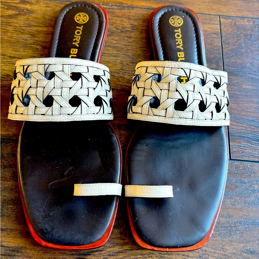 Tory Burch off white sandals